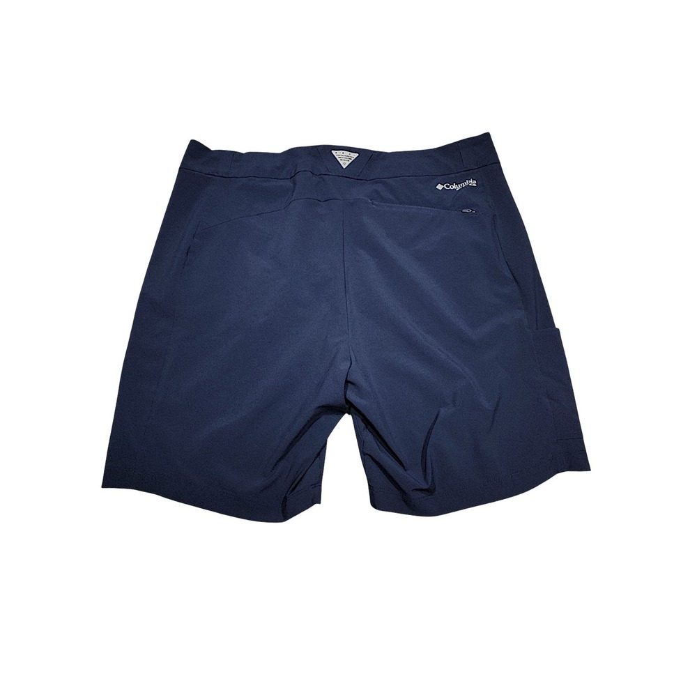 Columbia PFG Shorts 14 x8 Wom Cargo Navy Blue Stretch Performance Fishing Hiking